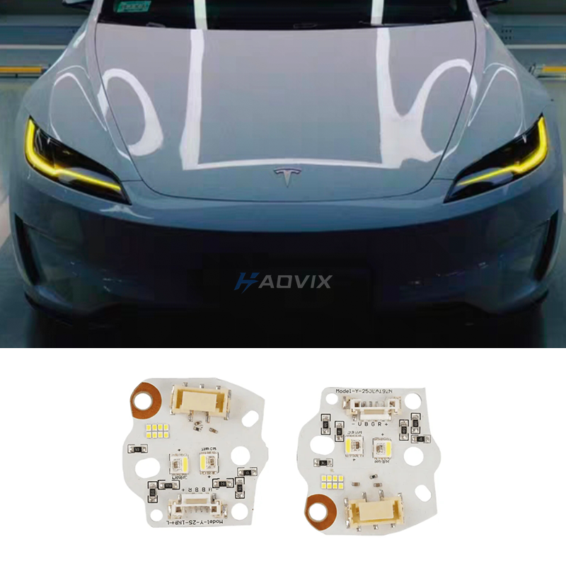 Haovix RGB DRL Headlight Daytime Running Light Upgrade Kit for Tesla Model 3 Highland