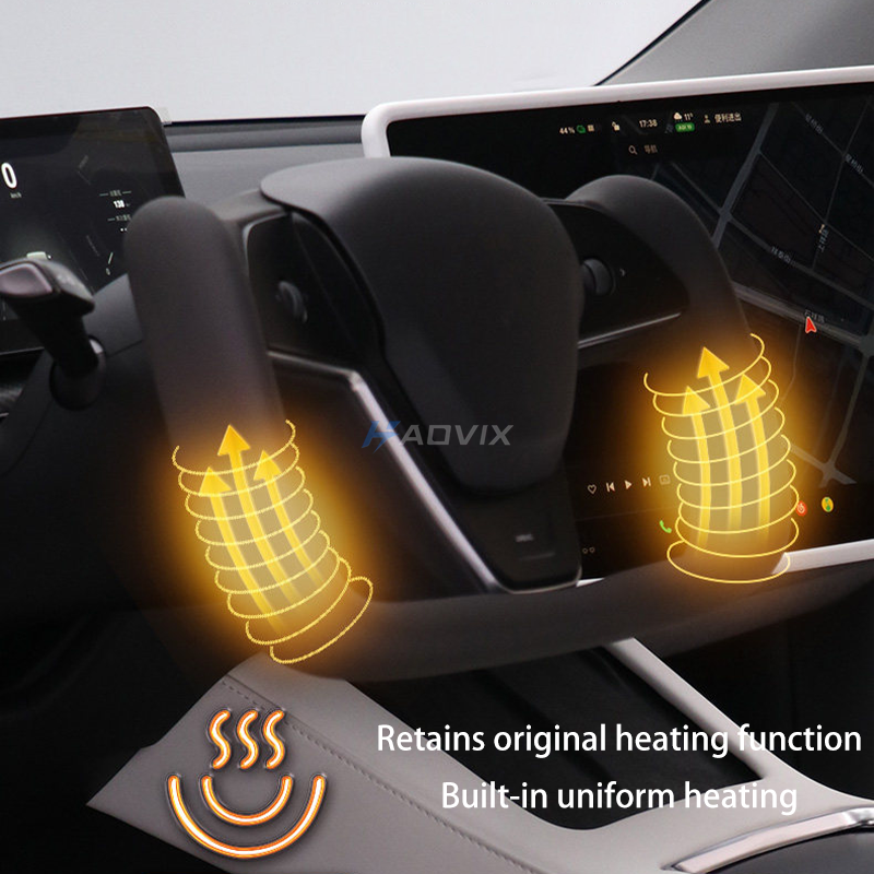 Haovix Premium Nappa Leather Yoke Steering Wheel 3.0 For Tesla Model 3 Highland / Model Y Juniper