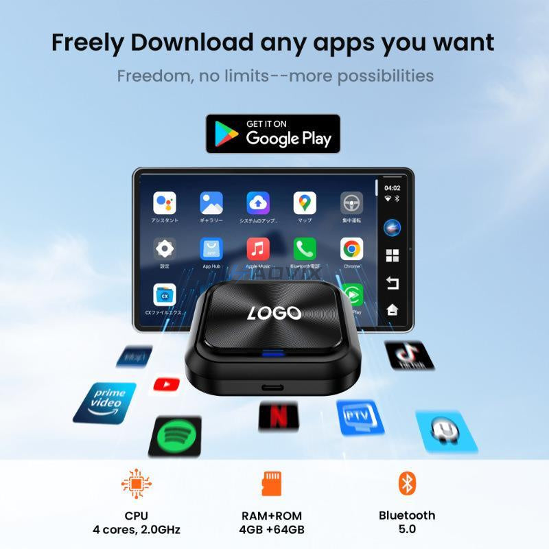 Haovix 2026 CarPlay AI Box 4G — Wireless CarPlay & Android Auto Adapter