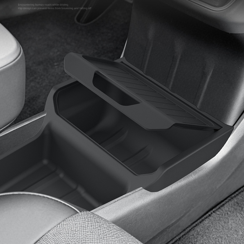 Tesla Model Y lower console organizer with hidden storage