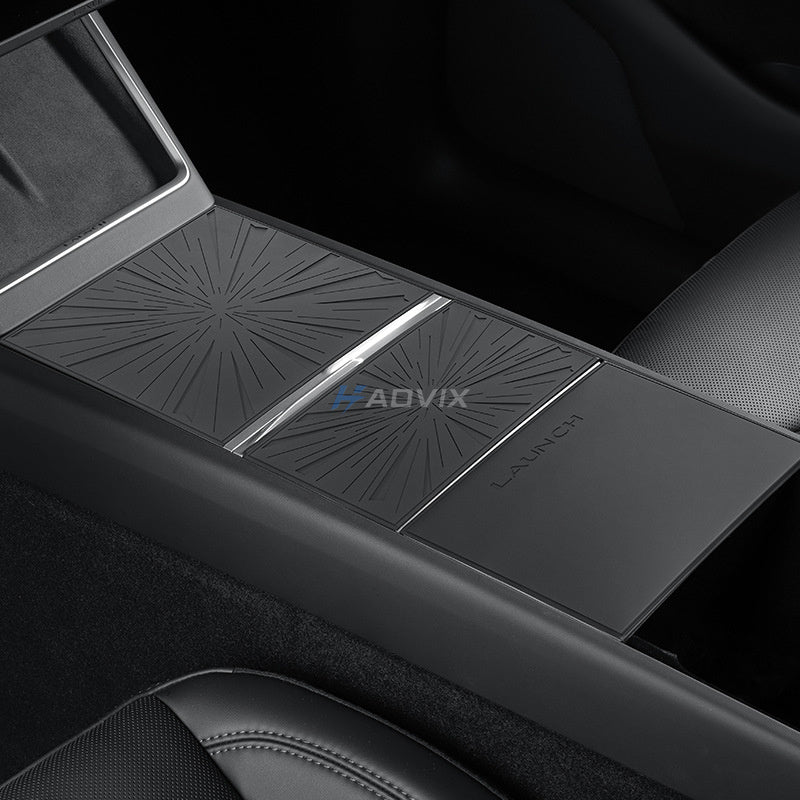Haovix Silicone Center Console Protective Mat for Tesla Model Y Juniper 2025+ / Model 3 Highland 2024+