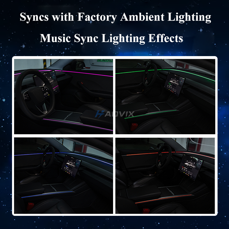 Haovix Tesla Steering Wheel Ambient Light Kit for Model 3 Highland, Model Y Juniper & Model YL