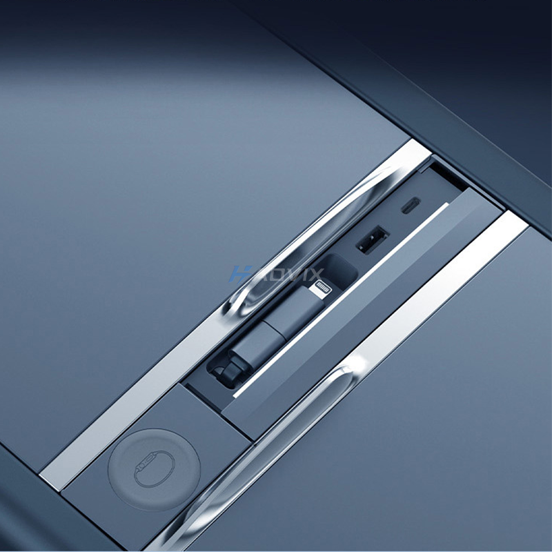 Haovix 3-in-1 Smart Center Console Charging Dock for Tesla Model 3 Highland & Model Y Juniper – Multi-Port Fast Charging, Apple Watch Wireless Charger, Ambient LED