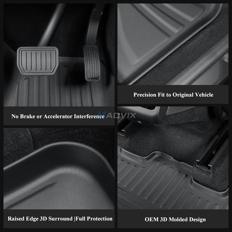 Haovix TPE All-Weather Floor Mats & Trunk Mat for 2025 Tesla Model Y Juniper