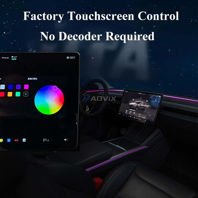 Haovix Tesla Steering Wheel Ambient Light Kit for Model 3 Highland, Model Y Juniper & Model YL