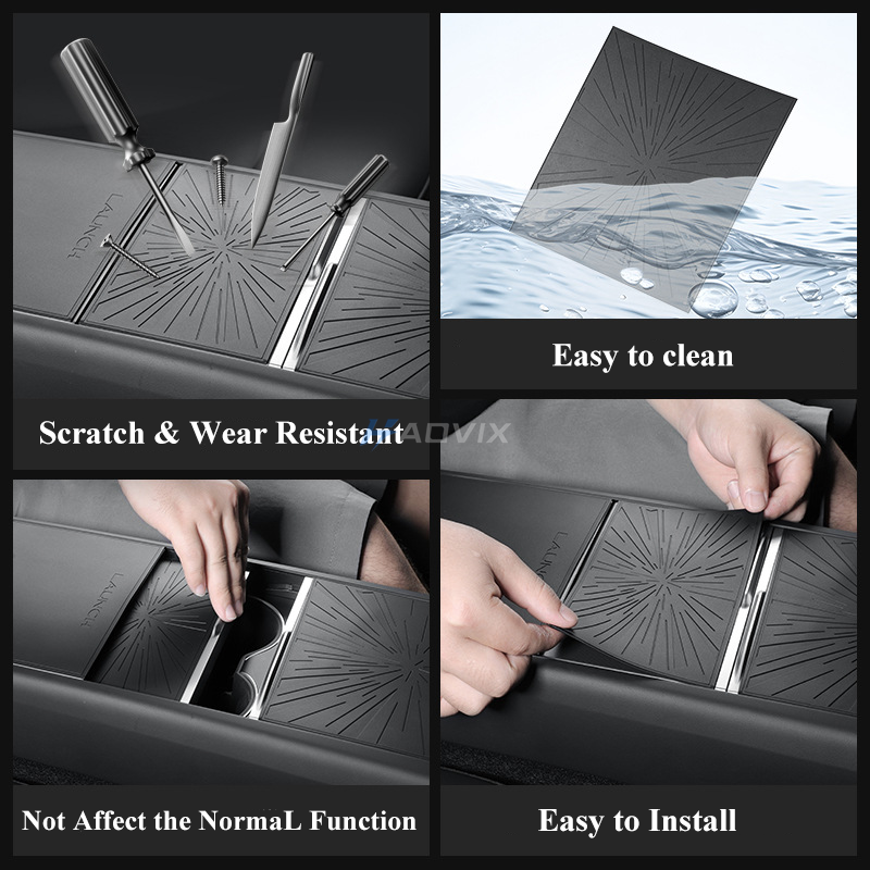 Haovix Silicone Center Console Protective Mat for Tesla Model Y Juniper 2025+ / Model 3 Highland 2024+