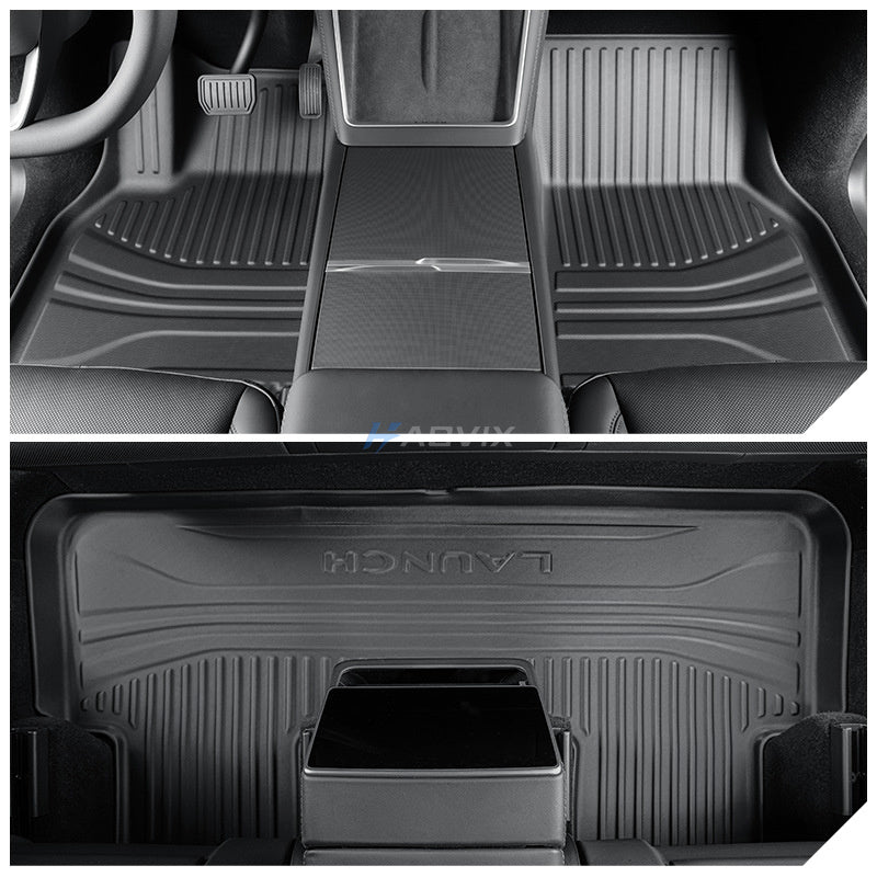 Haovix TPE All-Weather Floor Mats & Trunk Mat for 2025 Tesla Model Y Juniper