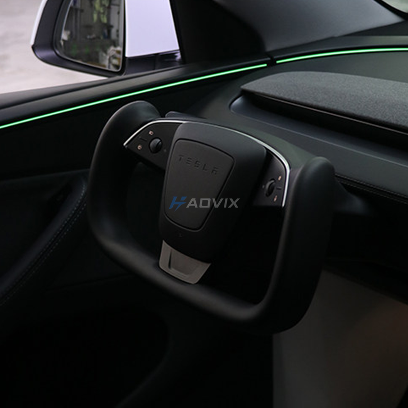 Haovix Premium Nappa Leather Yoke Steering Wheel 3.0 For Tesla Model 3 Highland / Model Y Juniper