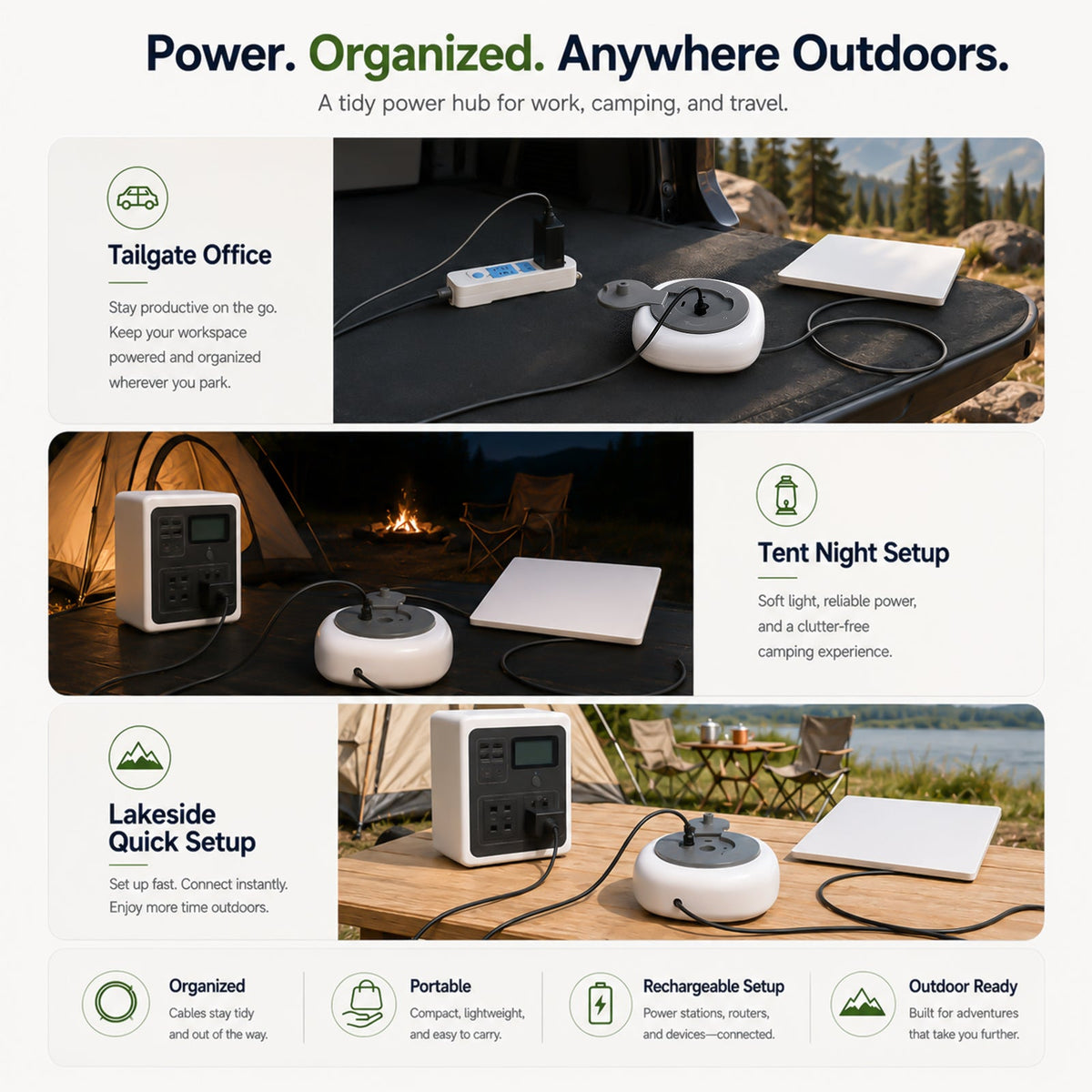 Haovix Starlink Mini Portable Power Hub with Cable Reel