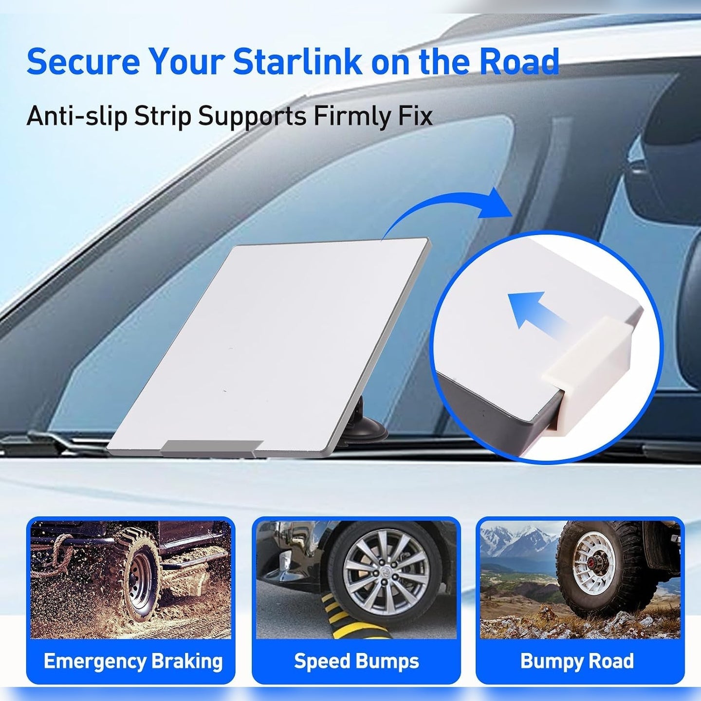 Haovix Starlink Mini Suction Cup Mount – 360° Adjustable Car & RV Windshield Holder
