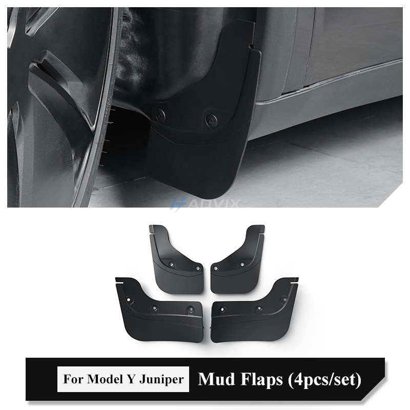 Haovix Mud Flaps for 2025 Tesla Model Y Juniper | TPE No-Drill Splash Guards, Front & Rear Fender Mudguards (4PCS)