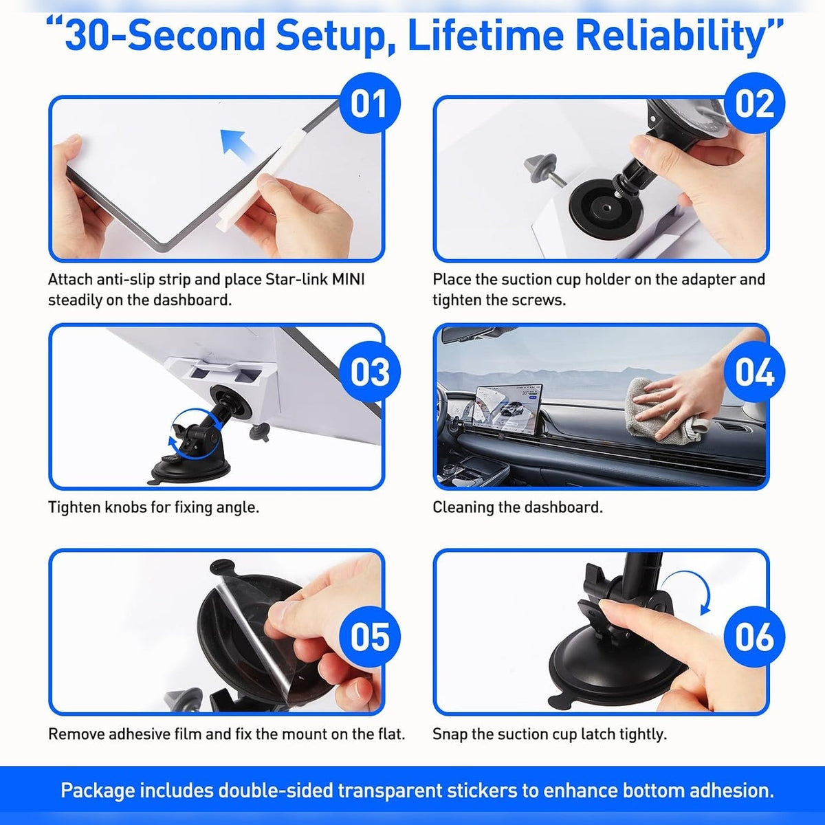 Haovix Starlink Mini Suction Cup Mount – 360° Adjustable Car & RV Windshield Holder
