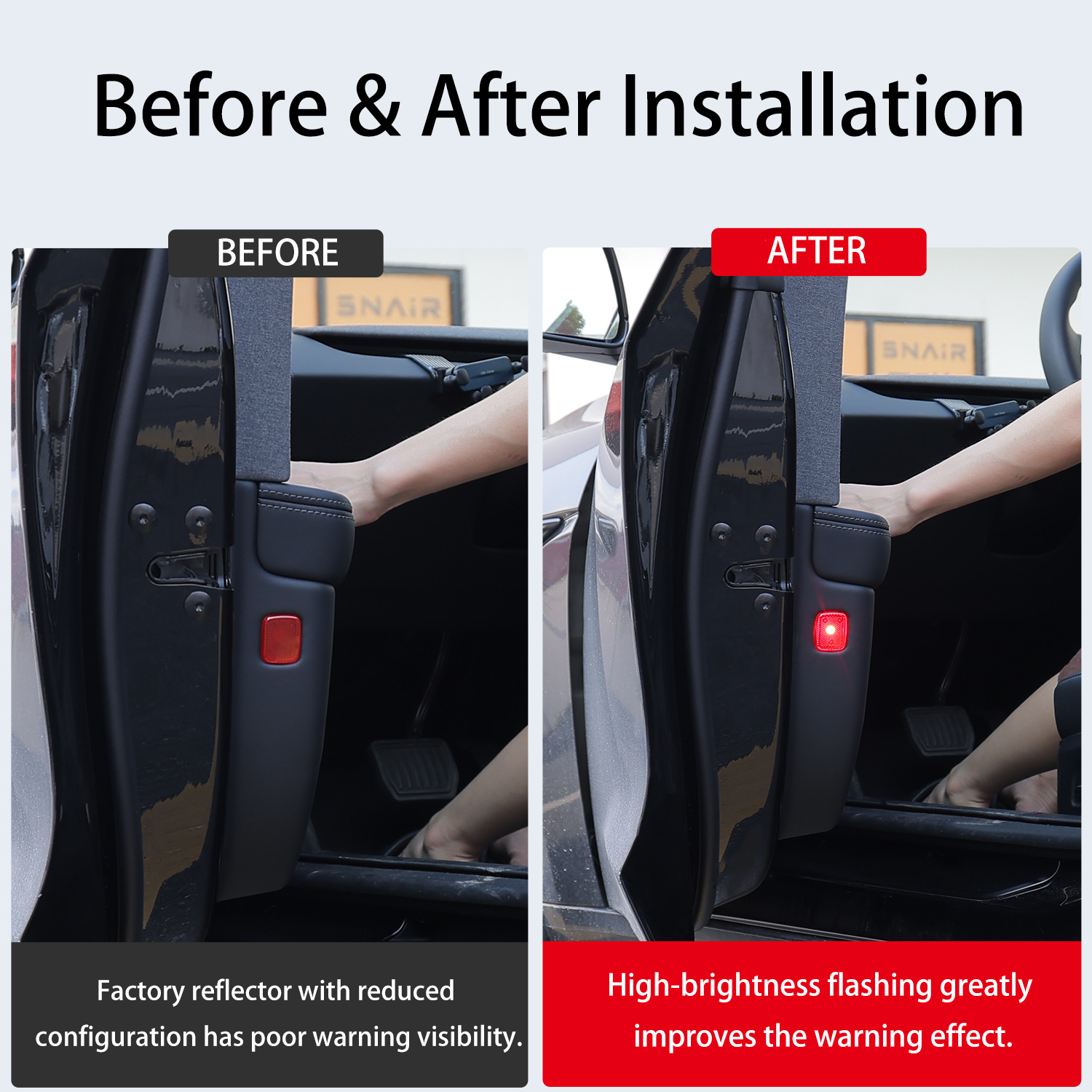 Haovix LED Door Warning Lights for Tesla Model 3 & Model Y