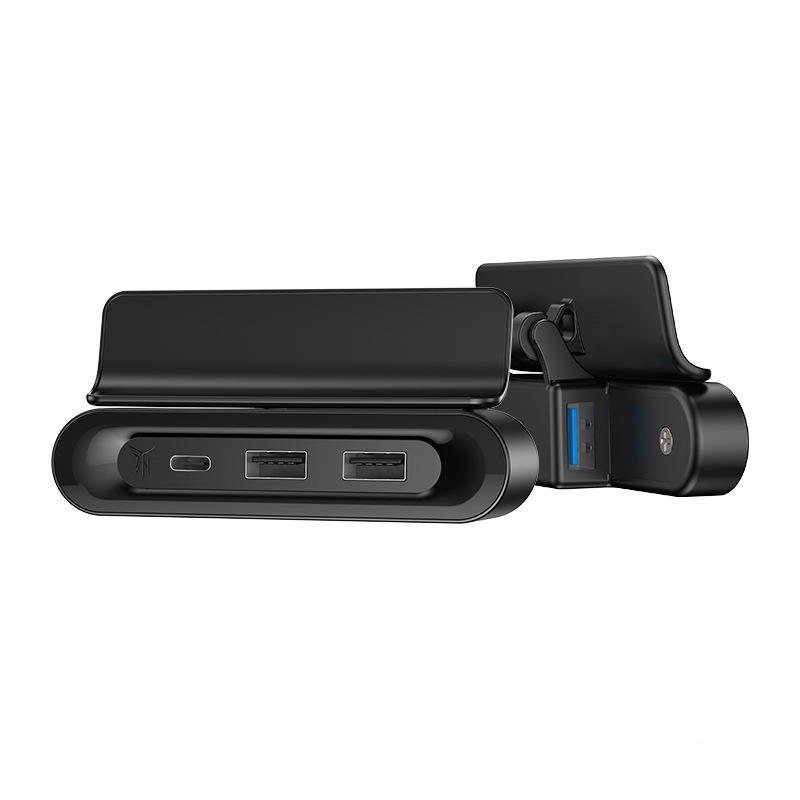 HAOVIX 4-in-1 Foldable Hidden USB Hub for Tesla Model 3/Y