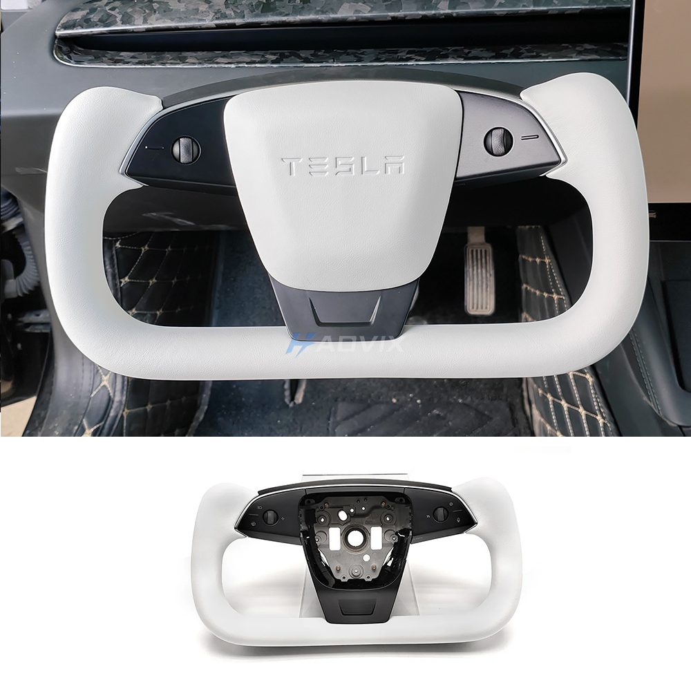 Haovix Premium Nappa Leather Yoke Steering Wheel 2.0 For Tesla Model 3 Highland / Model Y Juniper