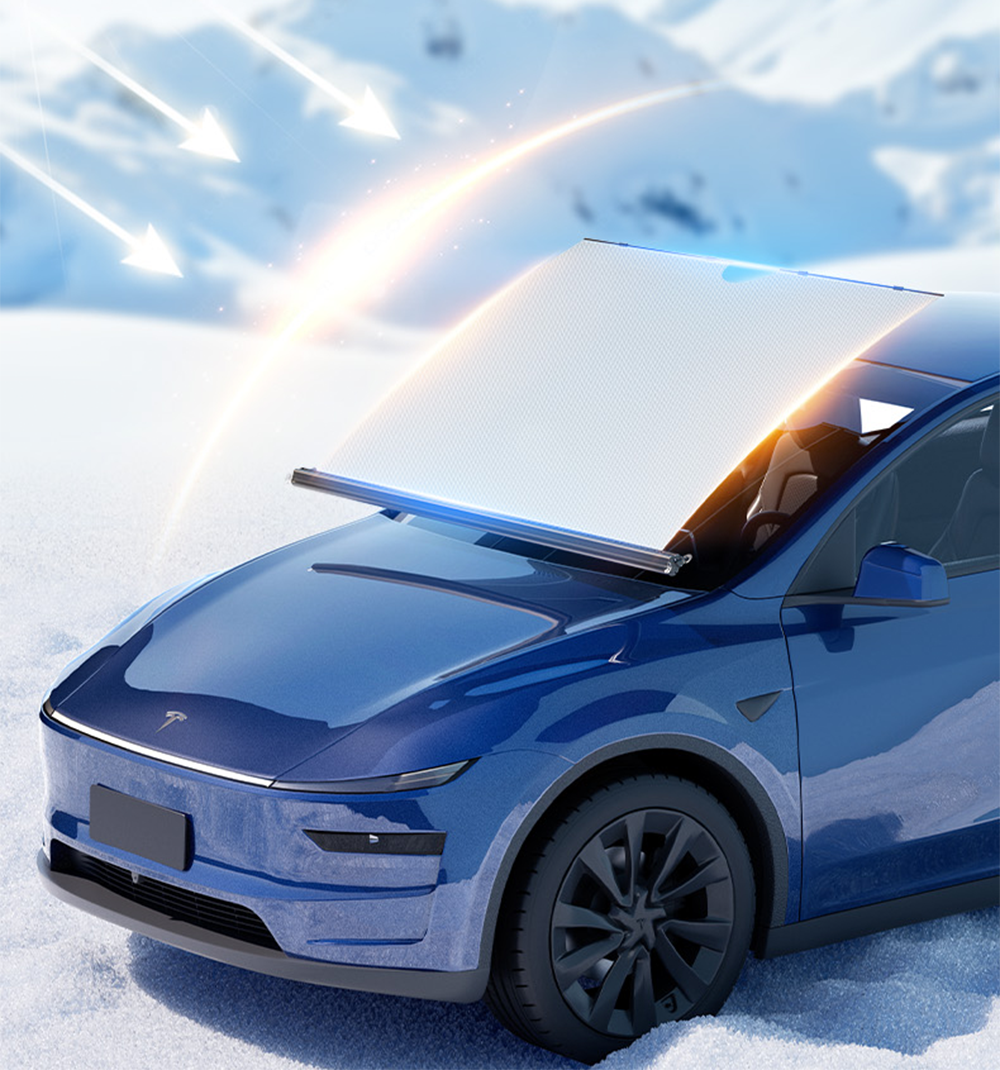 HAOVIX Fully Automatic Front Windshield Sunshade for Tesla Model 3, Model 3 Highland, Model Y & Model Y Juniper