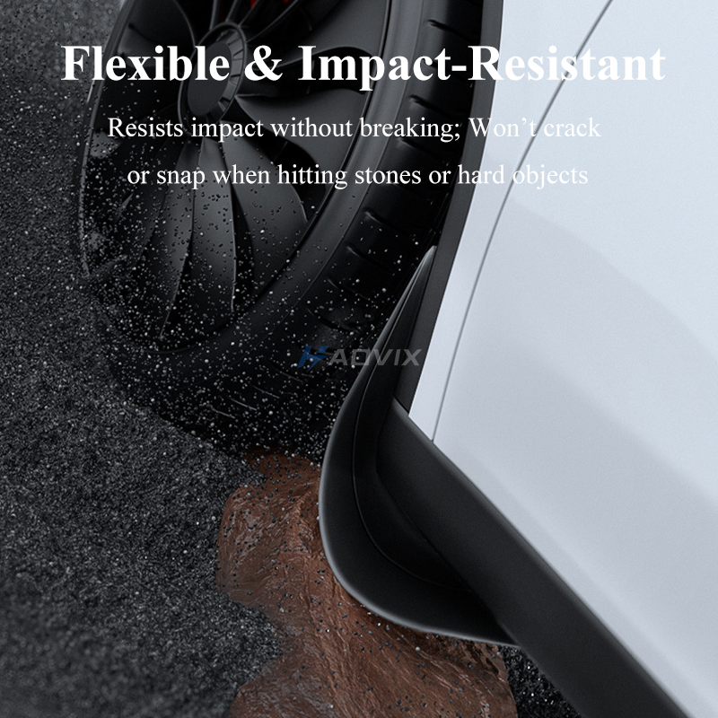 Haovix Mud Flaps No-Drill TPE Front & Rear Wheel Splash Guards For Model Y Juniper & Model 3 Highland