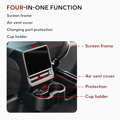 Haovix Rear Seat Cup Holder for Tesla Model Y Juniper & Model 3 Highland