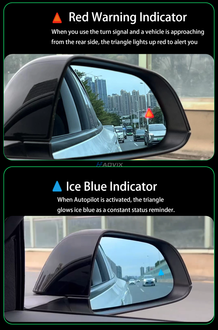 Haovix BSD Rearview Mirrors Blind Spot Detection System for Model 3/Y/Model 3 Highland/Model Y Juniper