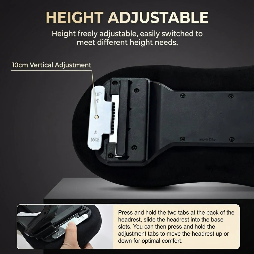 Haovix Adjustable Memory Foam Headrest for Tesla Model 3 & Y | 10cm Ergonomic Neck Support Cushion