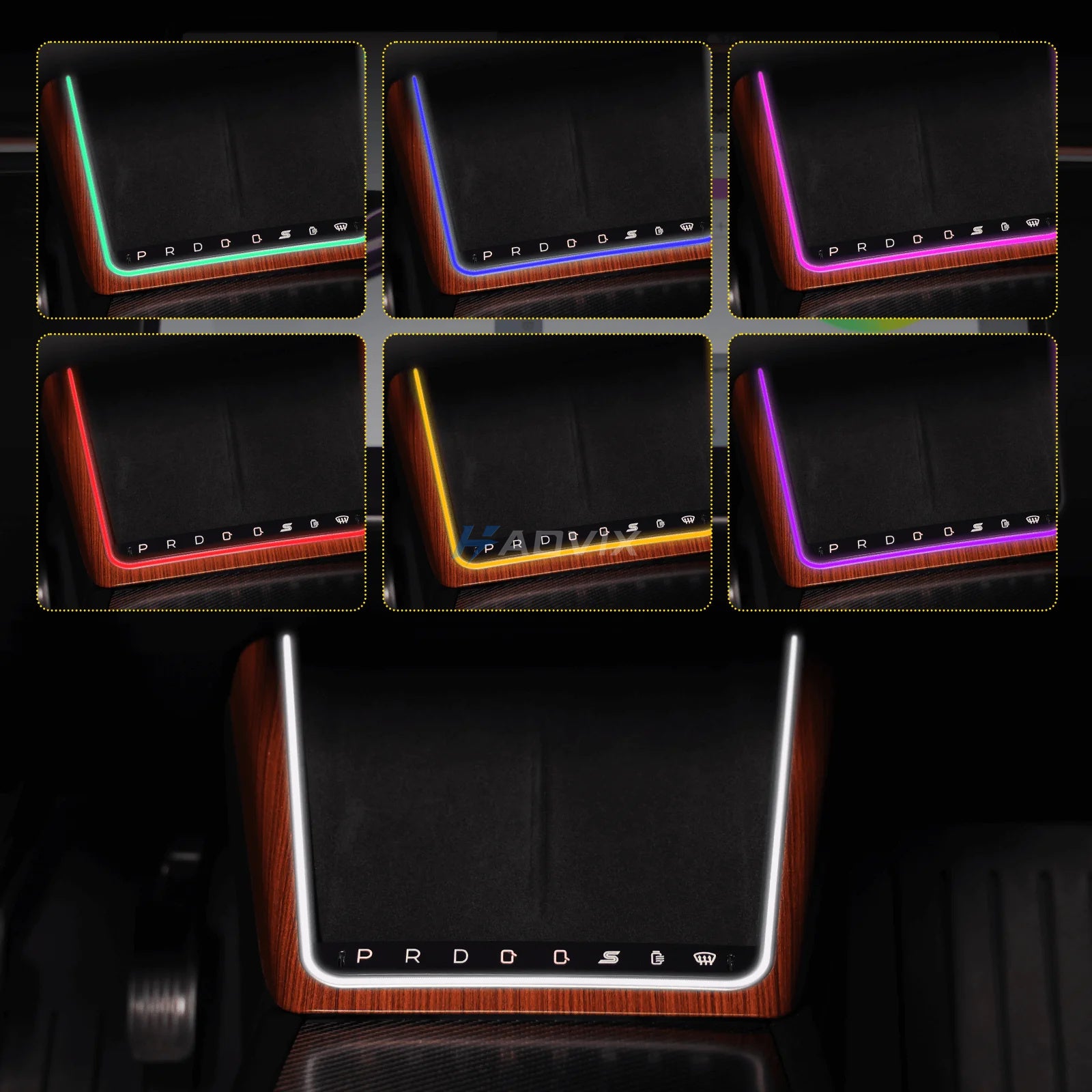 Haovix Center Console Wireless Charger with Shortcut Buttons & Ambient LED For Model 3 Highland/Model Y Juniper