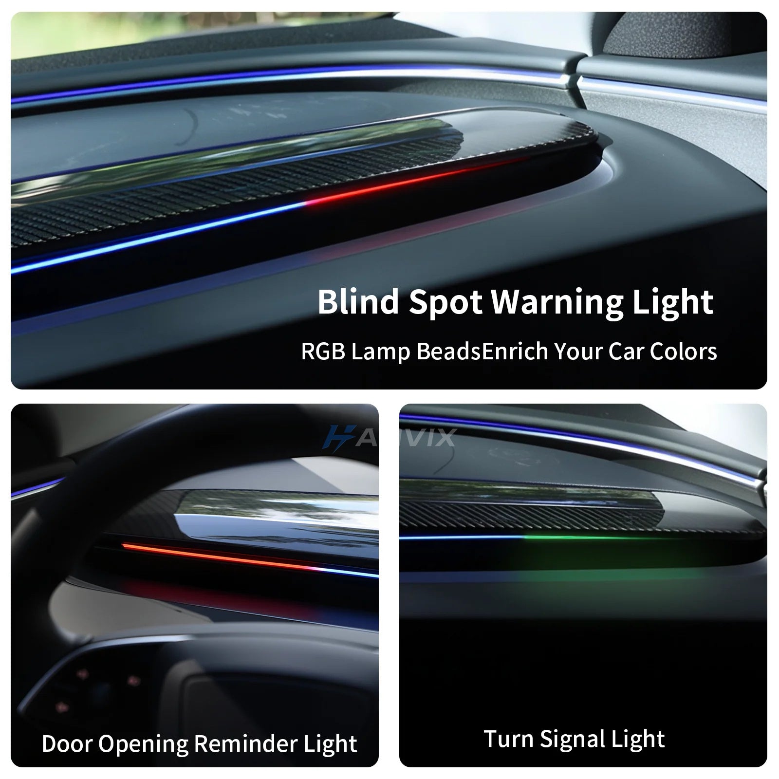 Haovix BSD 2.0 Blind Spot Warning System with Ambient Lighting For Tesla Model 3 Highland / Mdoel Y Juniper