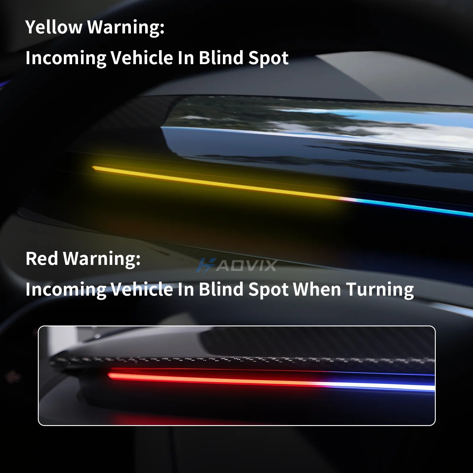 Haovix BSD 2.0 Blind Spot Warning System with Ambient Lighting For Tesla Model 3 Highland / Mdoel Y Juniper