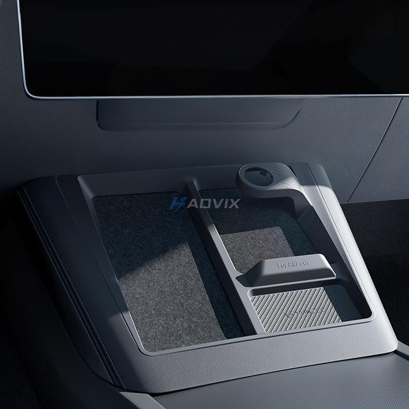 Haovix Center Console 3-in-1 Wireless Charging Anti-Slip Organizer for Model Y Juniper & Model 3 Highland