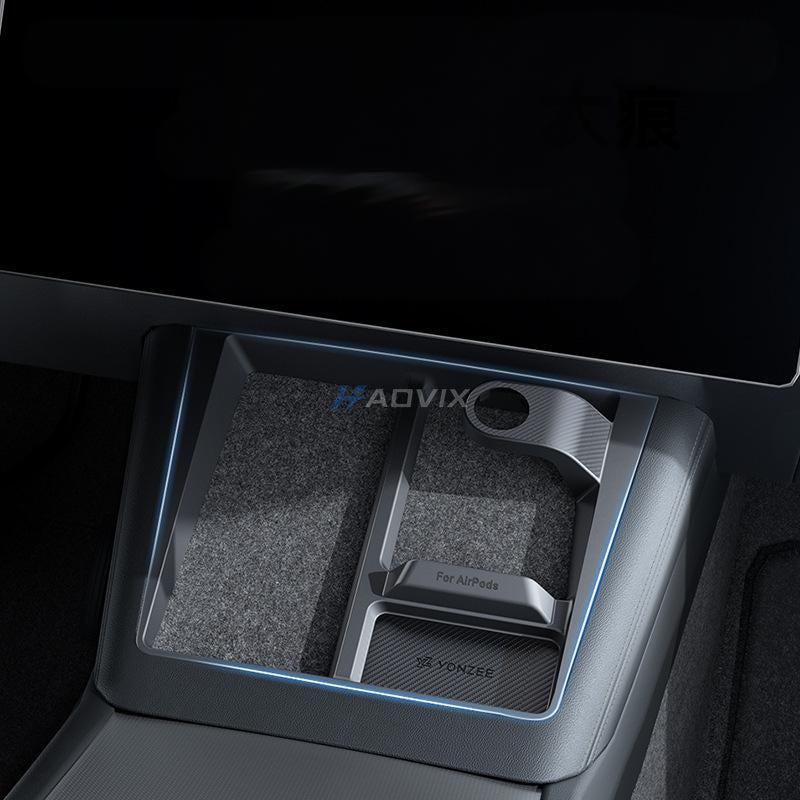 Haovix Center Console 3-in-1 Wireless Charging Anti-Slip Organizer for Model Y Juniper & Model 3 Highland