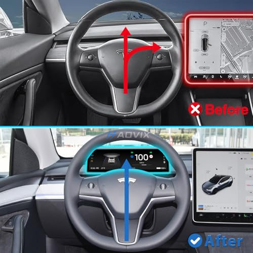 Haovix H88 Pro 8.8-In Touch Screen Instrument Cluster For Model 3/Y