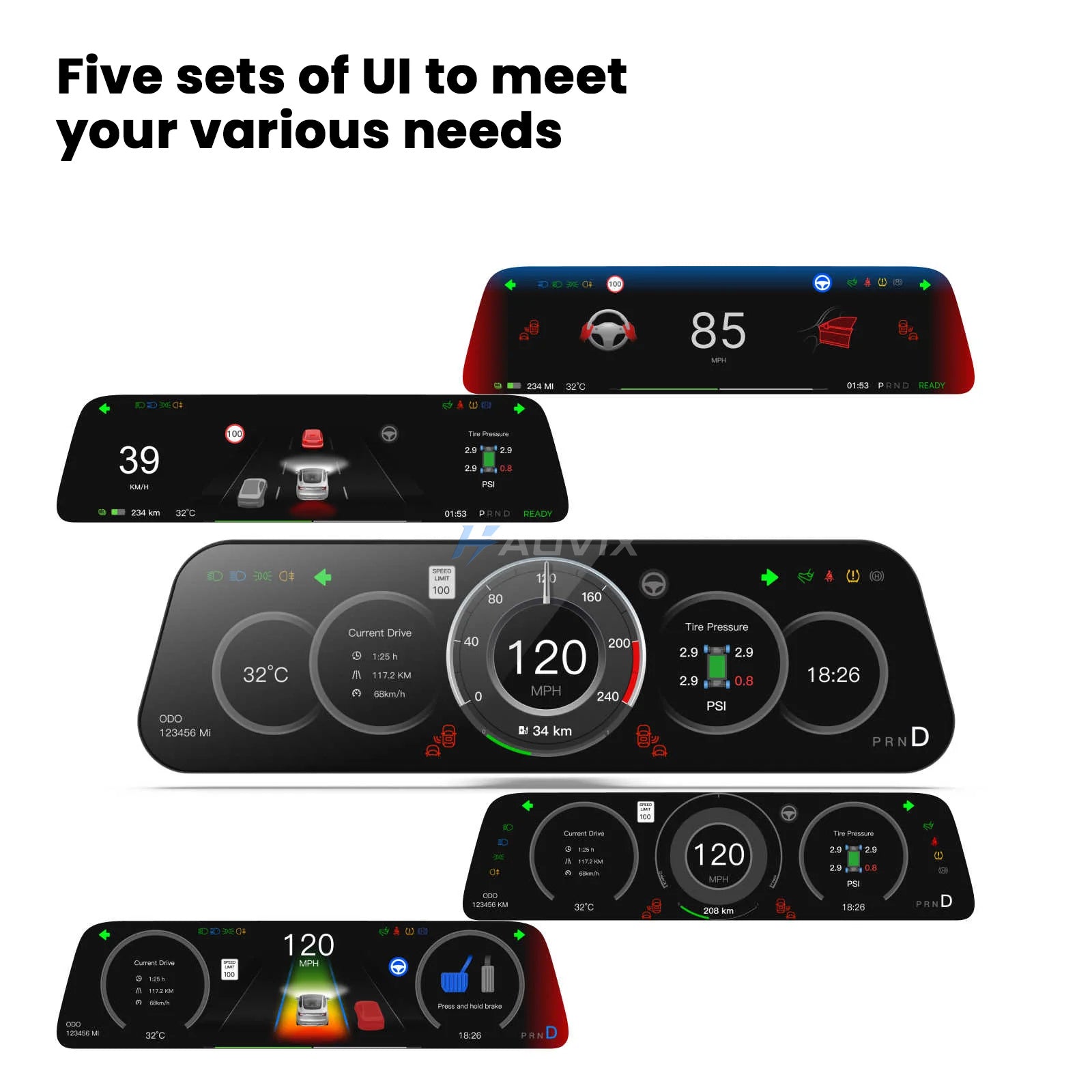 Haovix H96 9.6-inch CarPlay Screen Dashboard Touchscreen Display For Tesla Model 3/Y /Model Y Juniper/Model 3 Highland