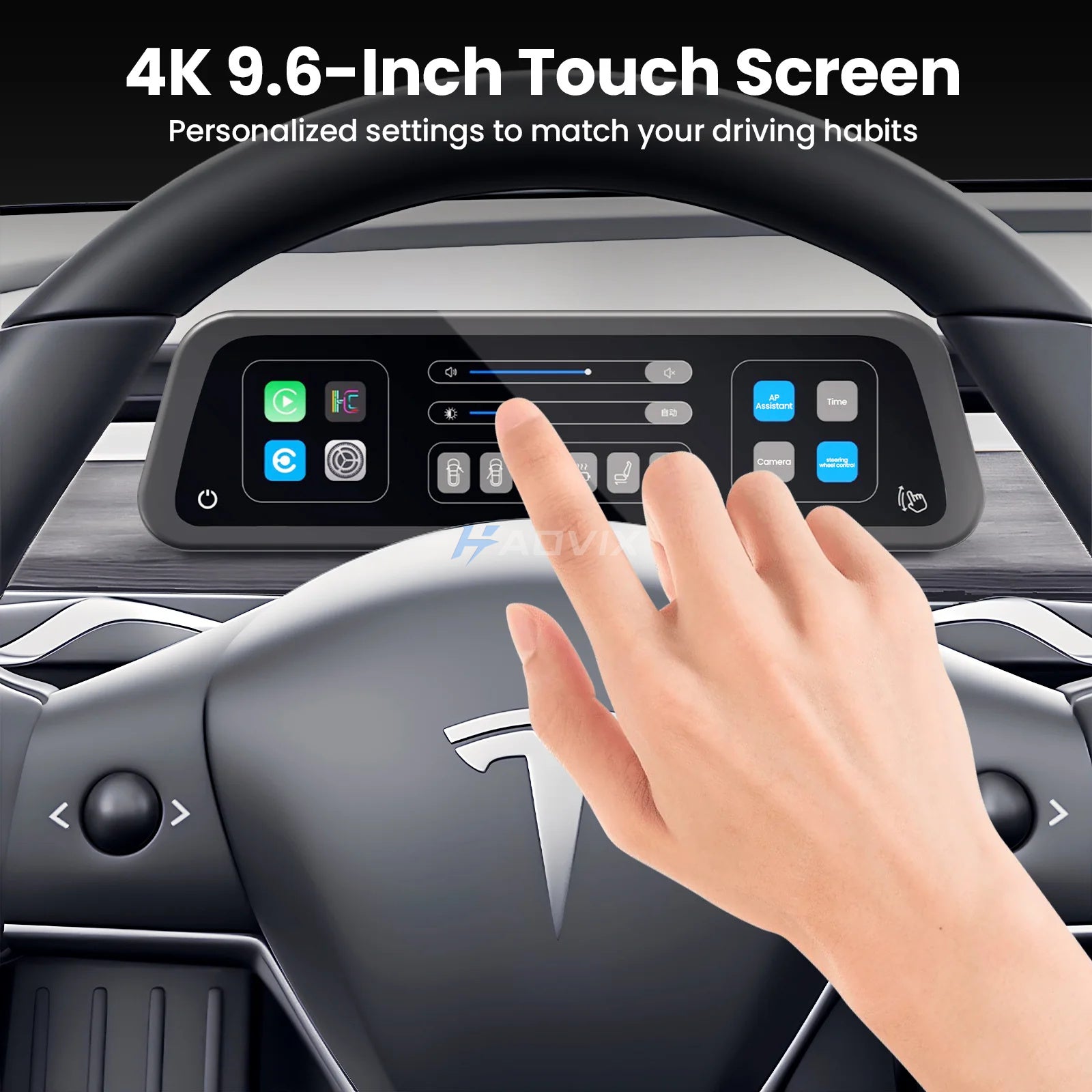 Haovix H96 9.6-inch CarPlay Screen Dashboard Touchscreen Display For Tesla Model 3/Y /Model Y Juniper/Model 3 Highland
