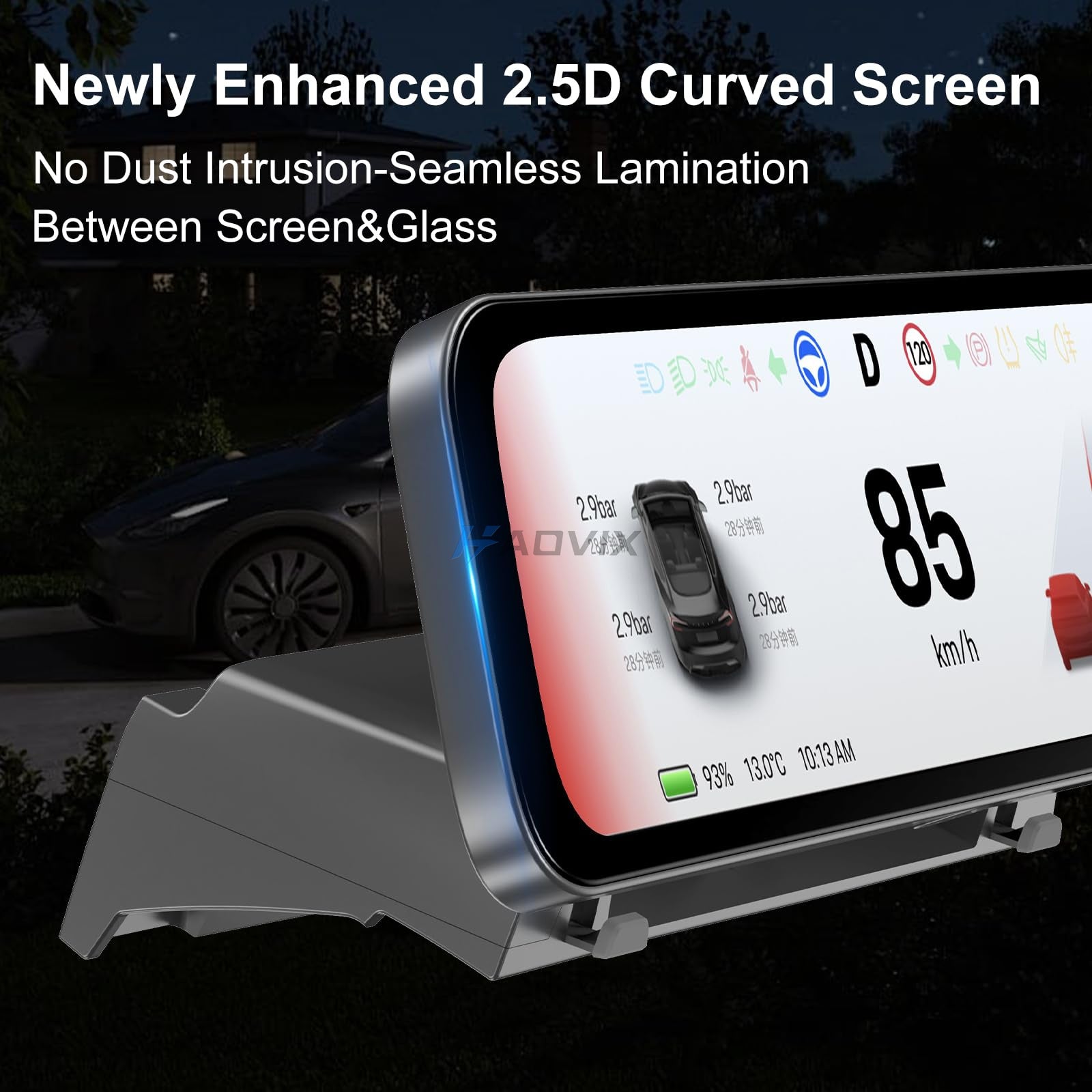 Haovix H96 Pro 9.6-inch Instrument Cluster Touchscreen Head Up Display for Model 3/3 Highland & Model Y/2026 Model Y Juniper