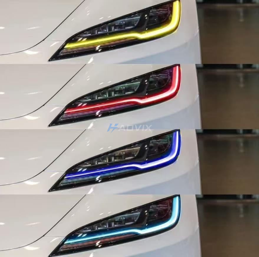 Haovix RGB DRL Headlight Daytime Running Light Upgrade Kit for Tesla Model 3 Highland