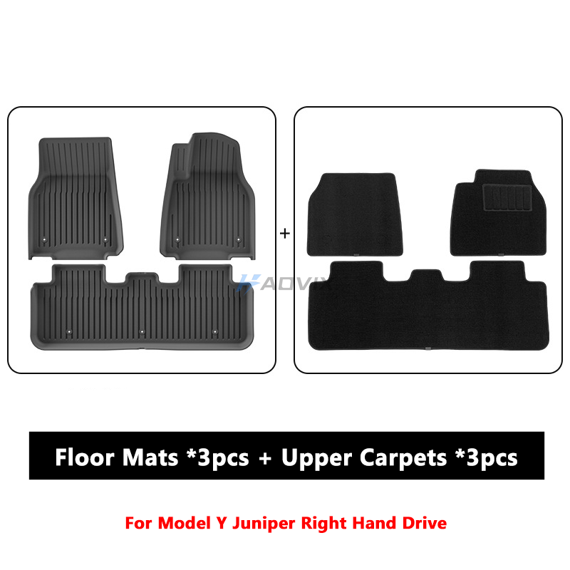 Haovix TPE Floor Mats Non-slip Waterproof Durable Car Mats For Model Y Juniper 2025+