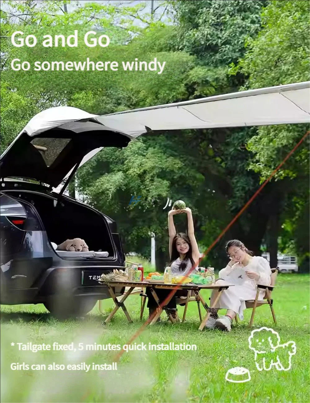 Haovix Tailgate Camping Tent for Tesla Model Y Juniper (2025+)