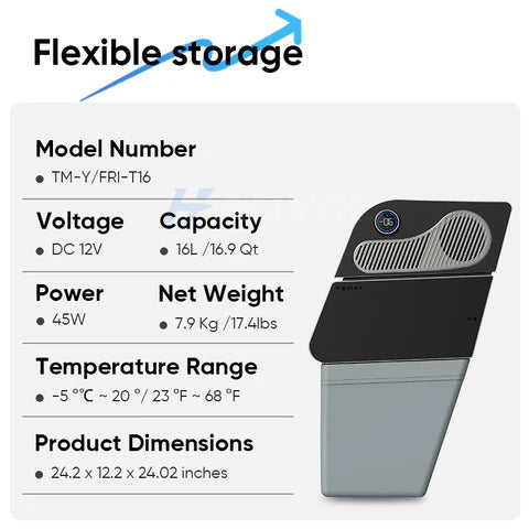 Haovix Trunk Fridge Hidden Cooler 16L Car Mini Refrigerator for Tesla Model Y /Model Y Juniper