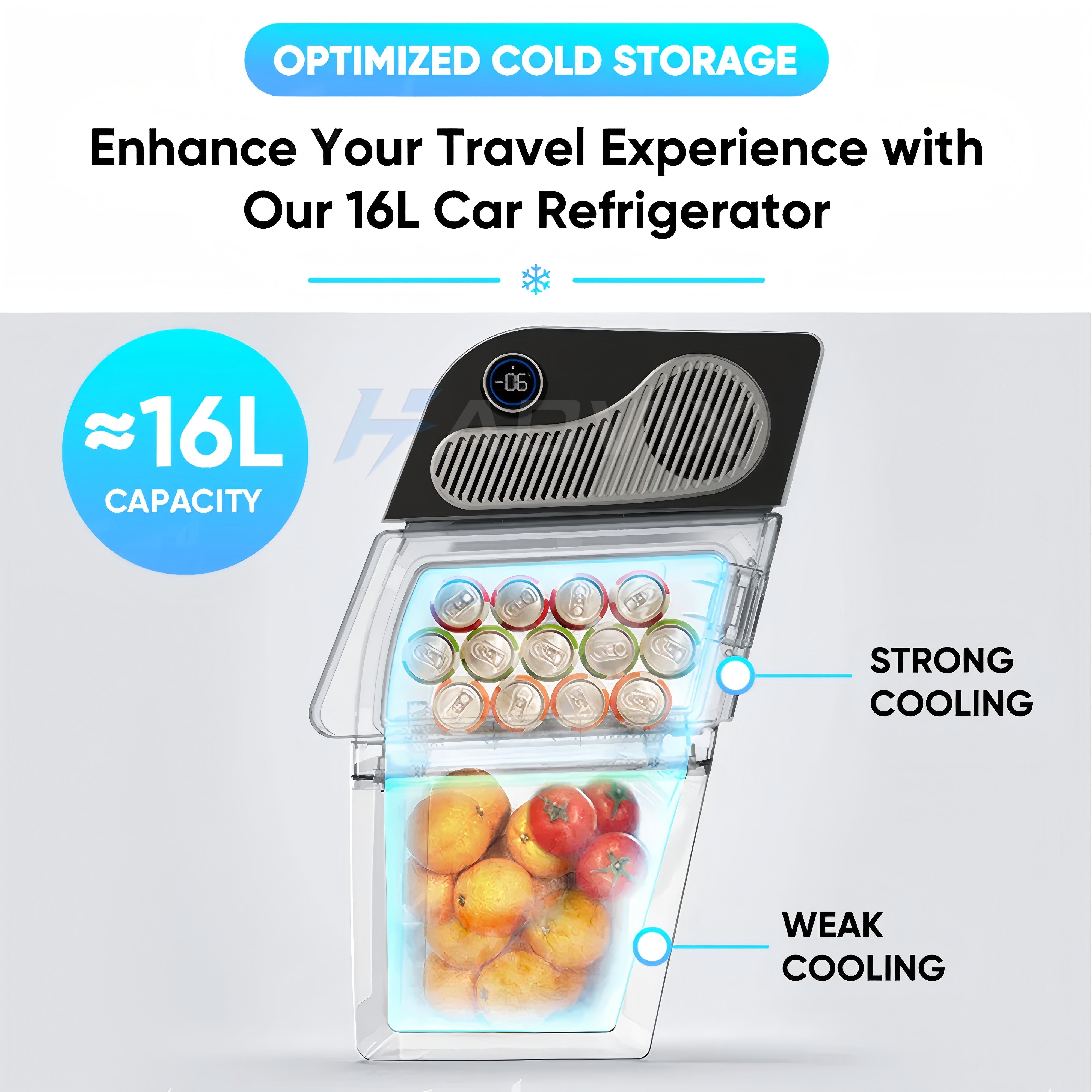Haovix Trunk Fridge Hidden Cooler 16L Car Mini Refrigerator for Tesla Model Y /Model Y Juniper