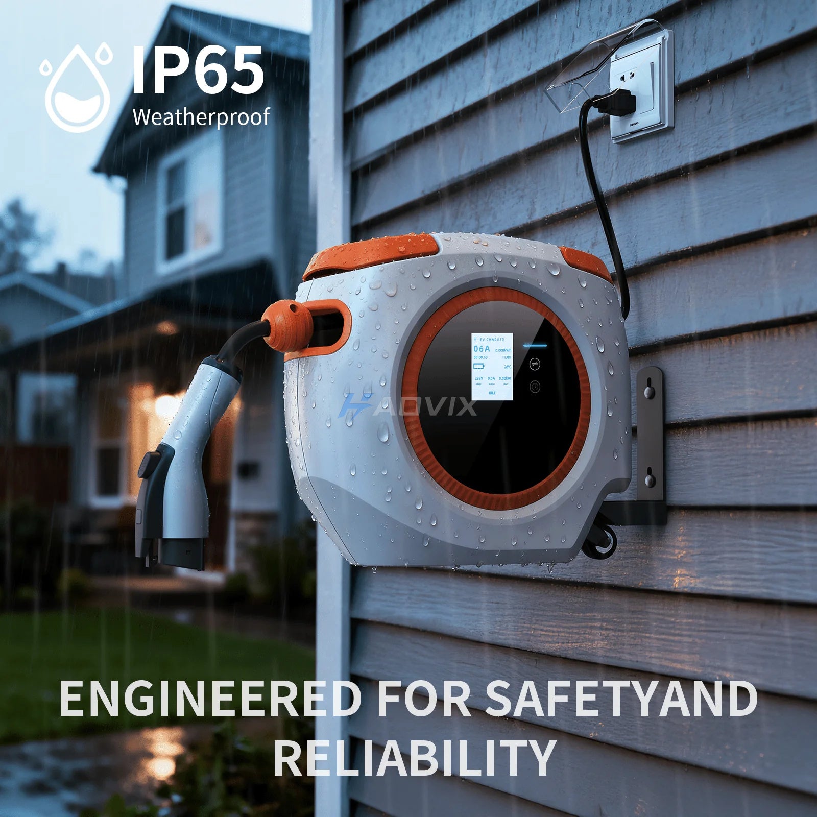 Haovix Portable EV Charger 3.5KW | APP Smart Control | Type 2 / J1772 / Tesla Compatible