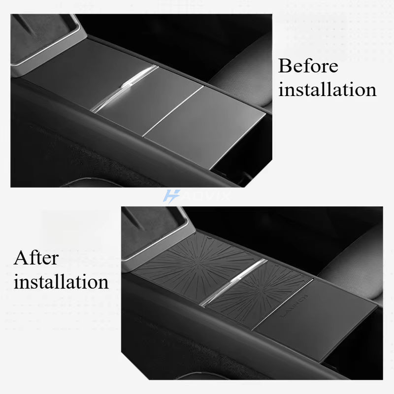 Haovix Silicone Center Console Protective Mat for Tesla Model Y Juniper 2025+ / Model 3 Highland 2024+