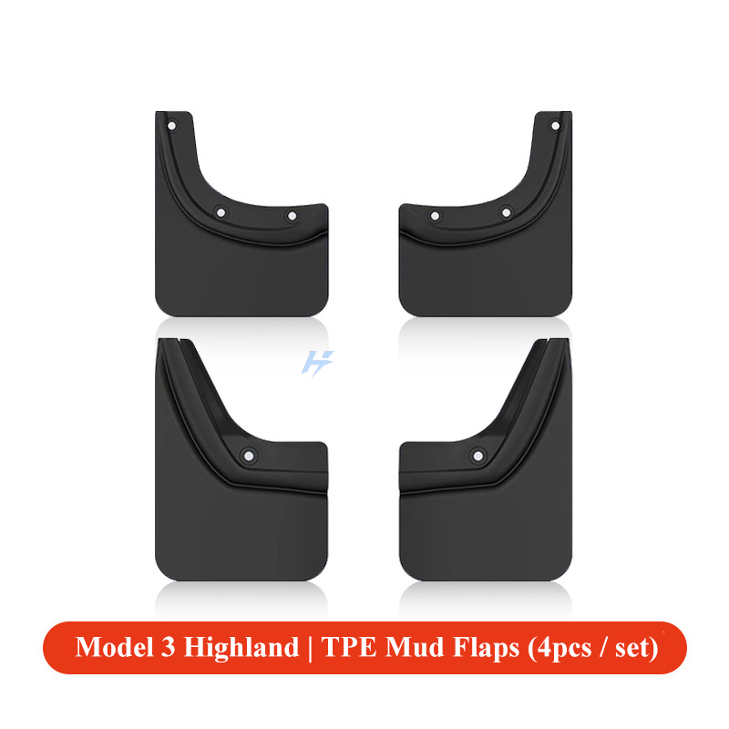 Haovix Mud Flaps No-Drill TPE Front & Rear Wheel Splash Guards For Model Y Juniper & Model 3 Highland