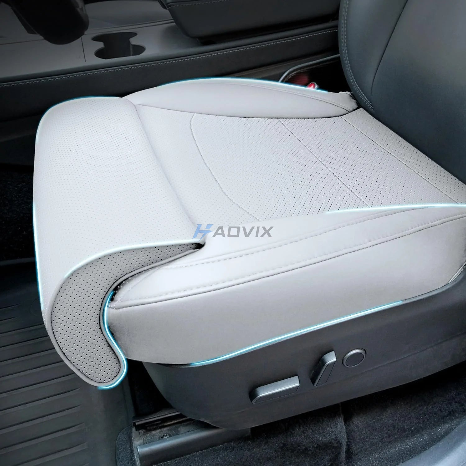 Haovix Full Surround Seat Cushion Cover with Extended Leg Support For Tesla Model 3 / Model Y