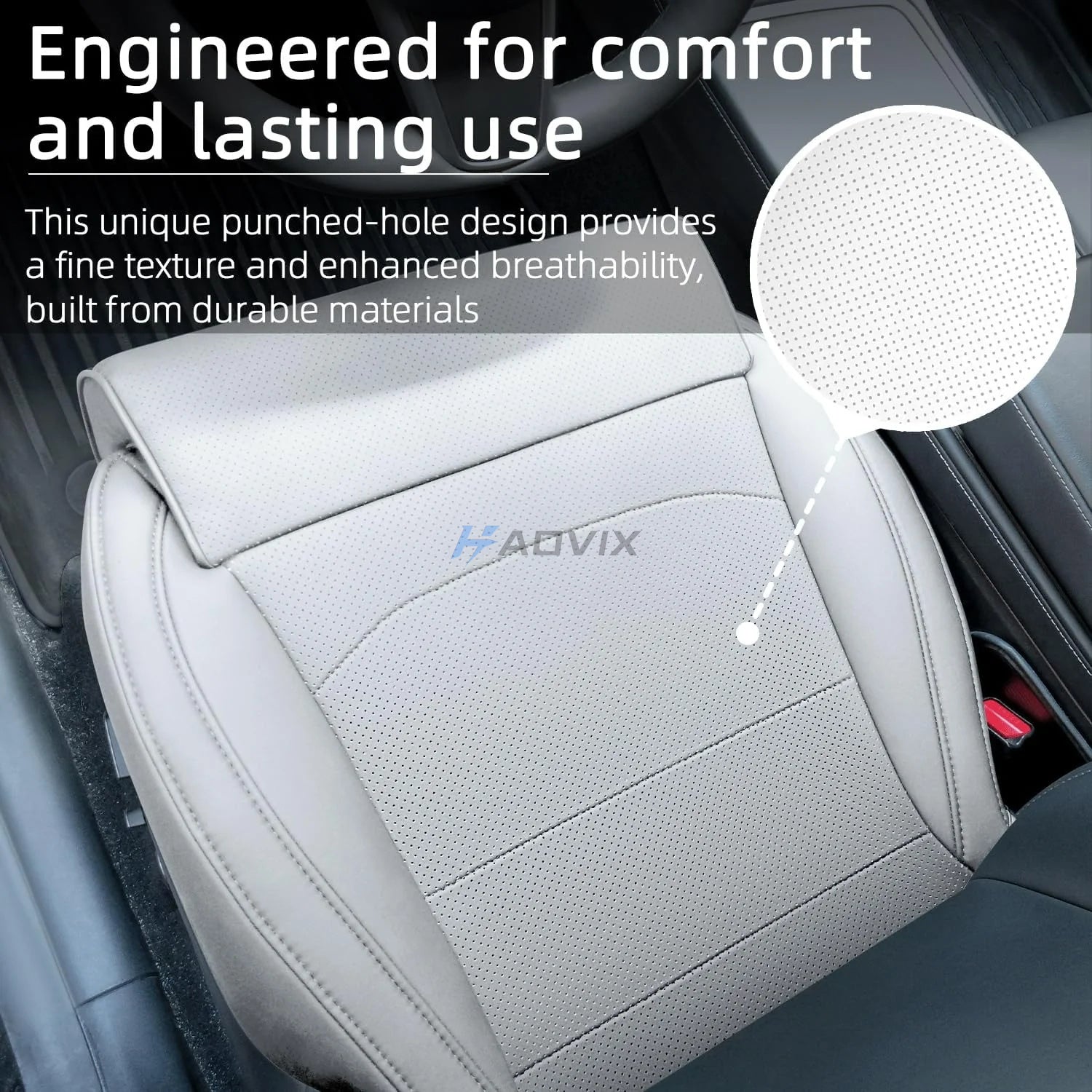 Haovix Full Surround Seat Cushion Cover with Extended Leg Support For Tesla Model 3 / Model Y