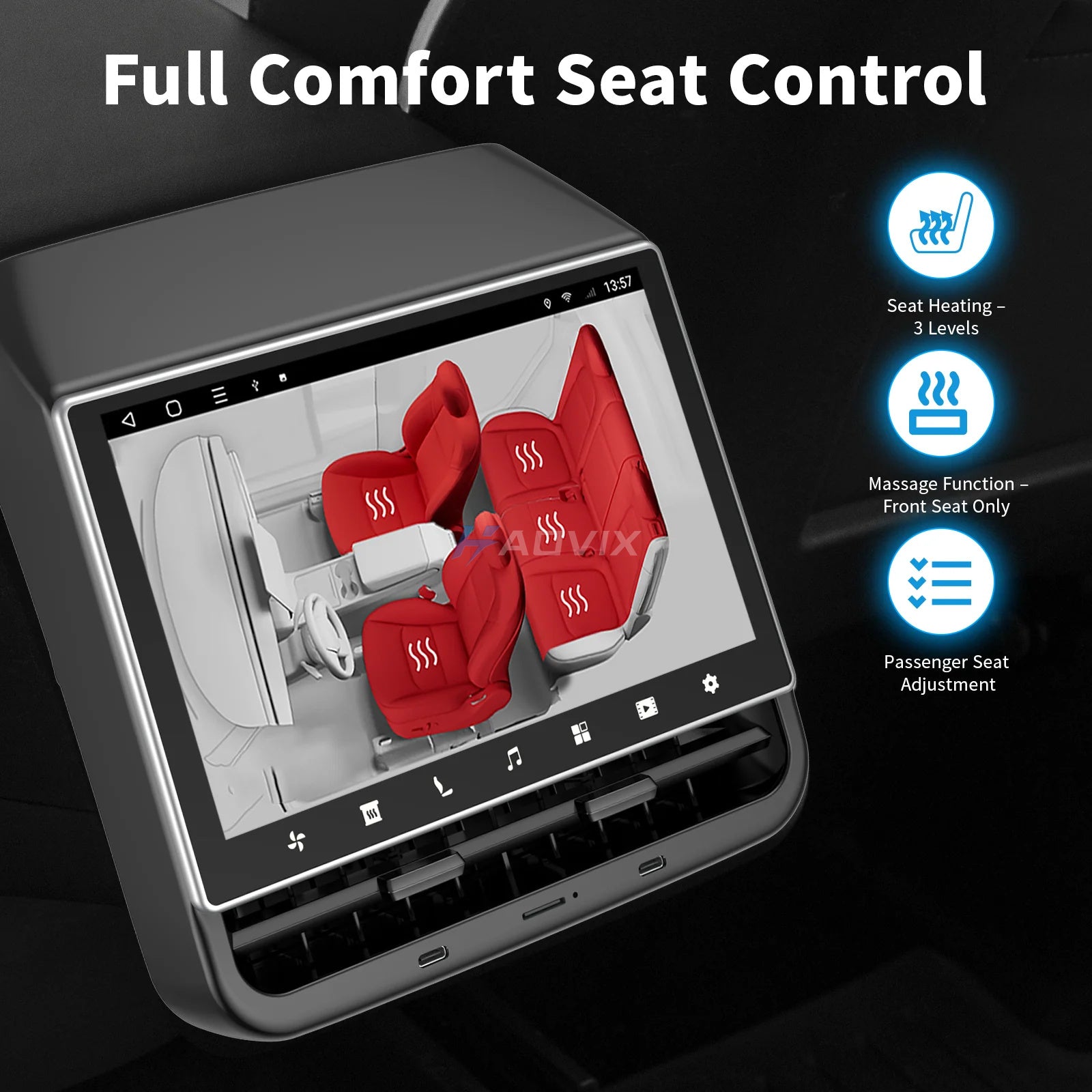 Haovix 8.66” Rear Seat Android Touchscreen Display for Tesla Model 3 & Model Y