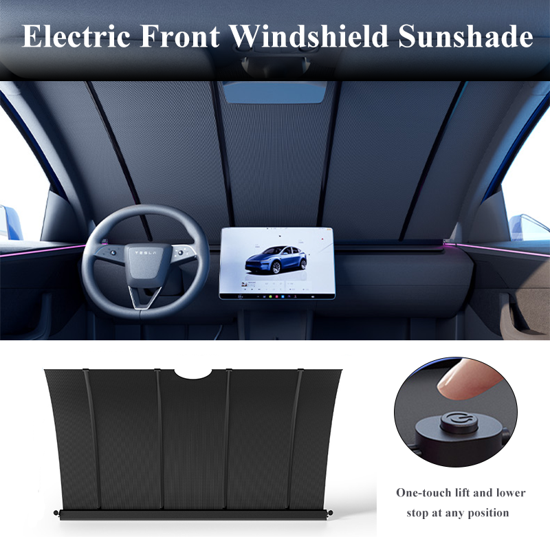 HAOVIX Fully Automatic Front Windshield Sunshade for Tesla Model 3, Model 3 Highland, Model Y & Model Y Juniper