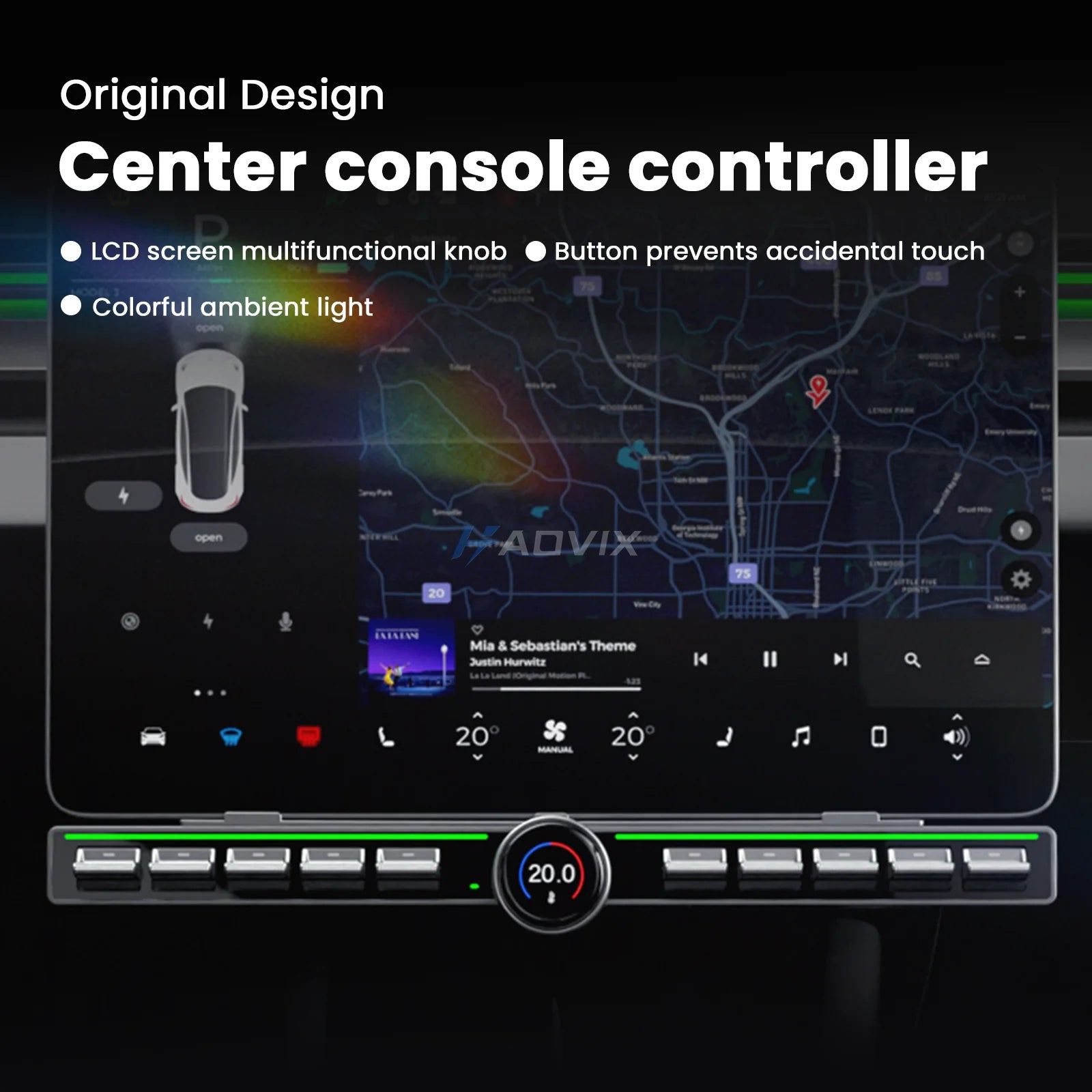 Haovix 3.0 Magic Physical Rotating Button Controller 3.0 For Model 3.Y | 10 Customizable Keys