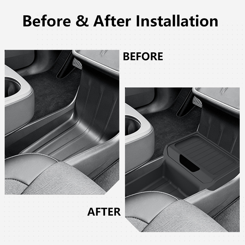 Tesla Model Y center console organizer tray with partitioned storage