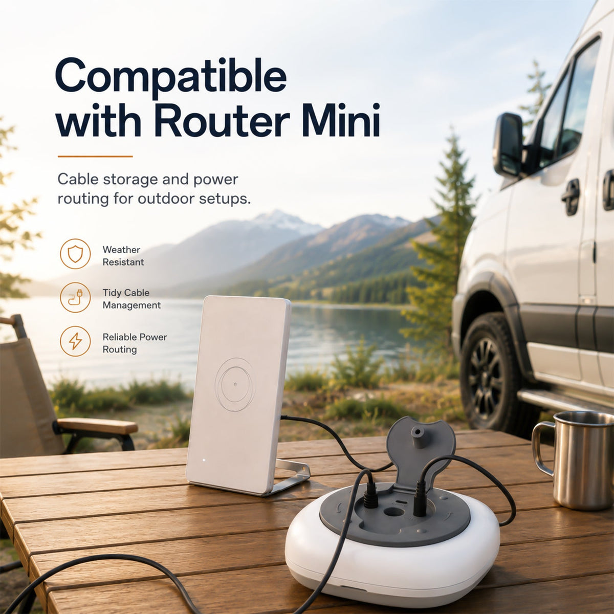 Haovix Starlink Mini Portable Power Hub with Cable Reel