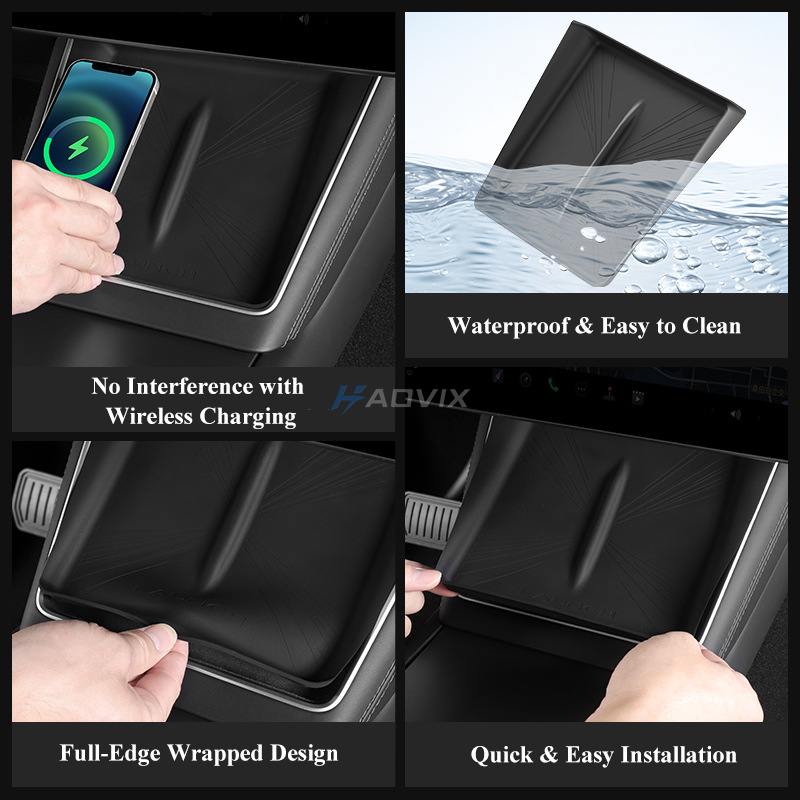 Haovix Silicone Wireless Charging Pad for 2026 Tesla Model Y Juniper
