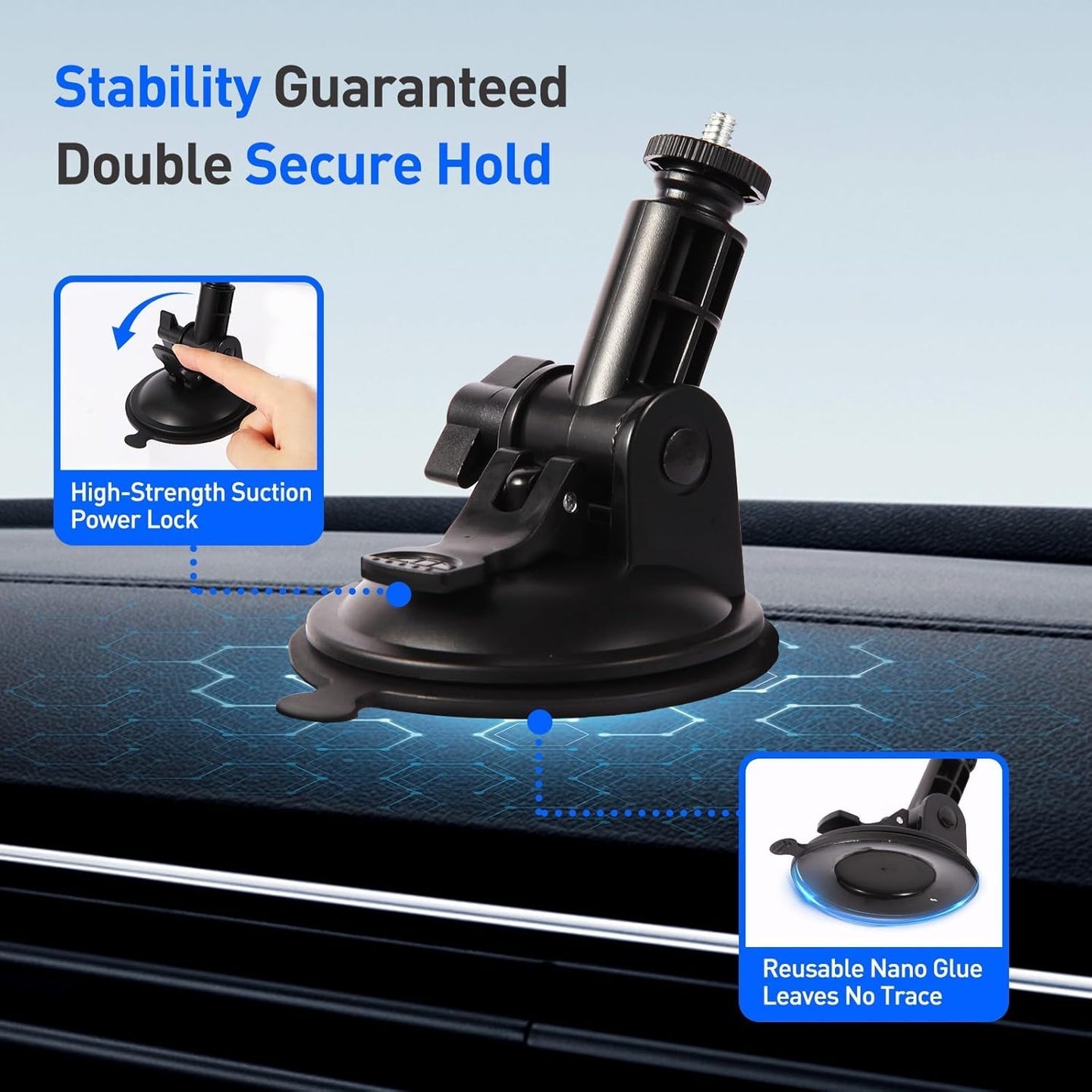 Haovix Starlink Mini Suction Cup Mount – 360° Adjustable Car & RV Windshield Holder